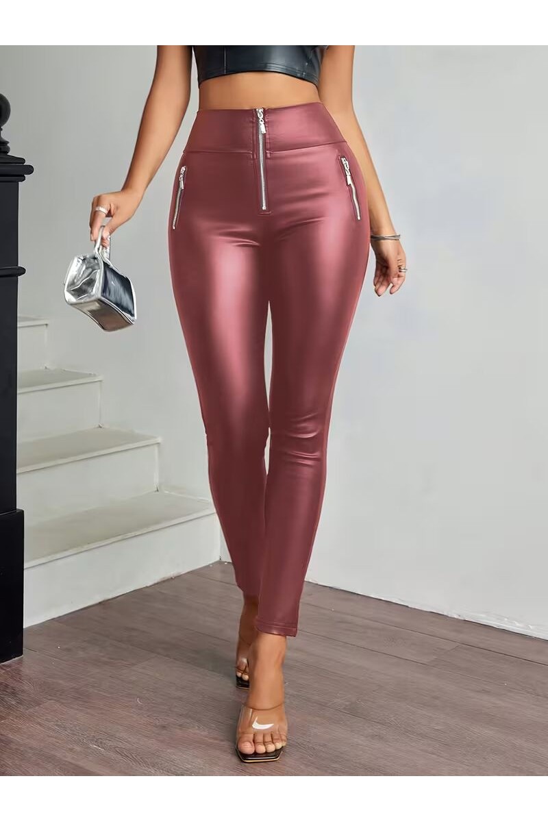 Yüksek Bel Dar Kırmızı Tayt Pantolın&hellip;