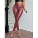 Yüksek Bel Dar Kırmızı Tayt Pantolın