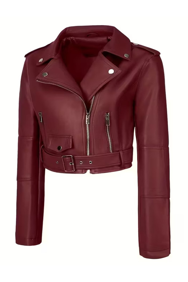  Fermuar Kapanışlı Şık Kırmızı Motosiklet Ceketi&hellip;