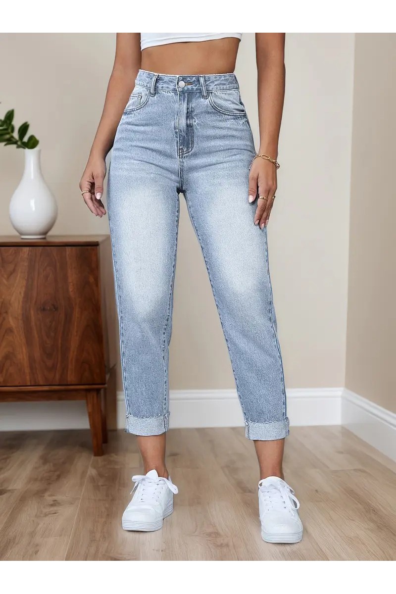Yüksek Bel Esnek Mavi Skinny Jean&hellip;